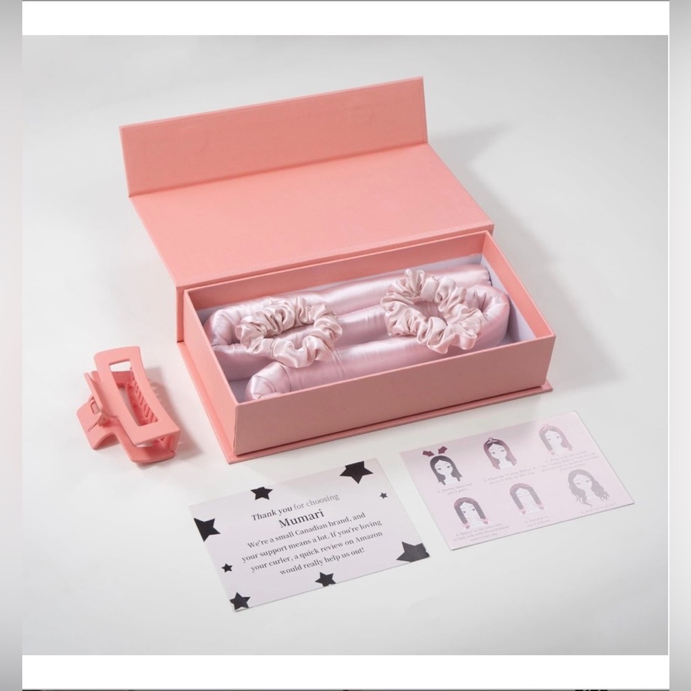 Mumari Heatless Curling Set Overnight Hair Roller Pink